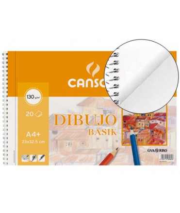 Bloc dibujo basik din a4+ espiral 23 x 32.5 cm 20 hojas microperforado 2 taladros