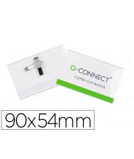 Identificador con pinza e imperdible q-connect kf01567 54x90 mm