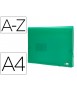 Carpeta liderpapel clasificador fuelle 32113 polipropileno din a4 verde transparente 13 departamentos