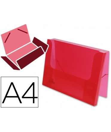 Carpeta liderpapel portadocumentos gomas 36930 polipropileno din a4 rojo translucido lomo 25 mm