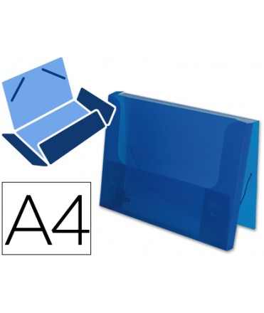 Carpeta liderpapel portadocumentos gomas 36932 polipropileno din a4 azul translucido lomo 25 mm