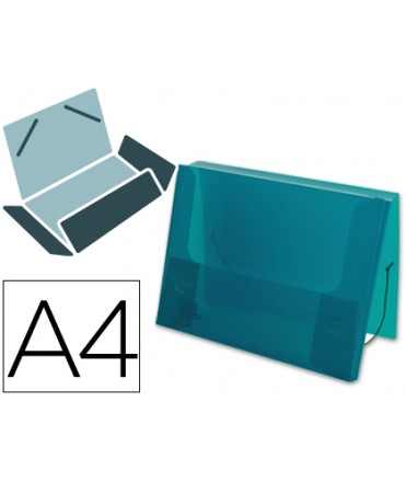 Carpeta liderpapel portadocumentos gomas 36933 polipropileno din a4 verde translucido lomo 25 mm