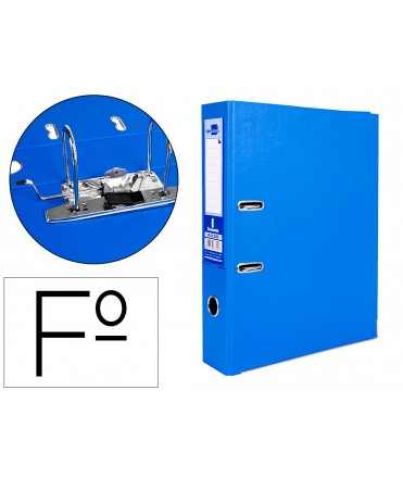 Documenta Laminate Lever File liderpapel Folio PVC Lined with 75mm Blue Metal Compressor