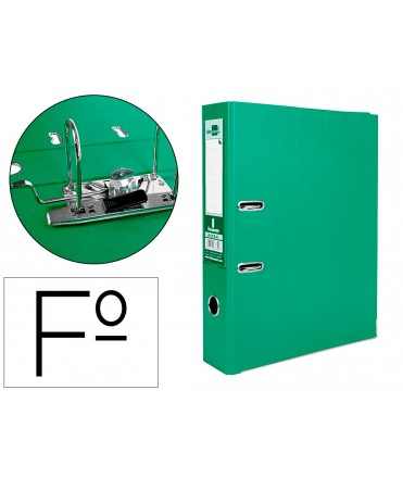 Archivador de palanca liderpapel folio documenta forrado pp con rado lomo 75mm verde compresor metalico