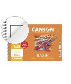 Bloc dibujo basik din a4+ espiral 20 hojas microperforado con recuadro 23x32,5 cm