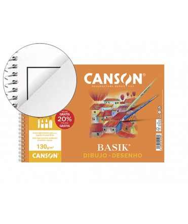 Bloc dibujo basik din a4+ espiral 20 hojas microperforado con recuadro 23x32,5 cm