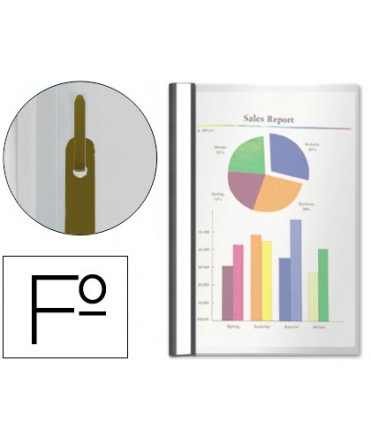 Carpeta dossier fastener plastico esselte folio negra
