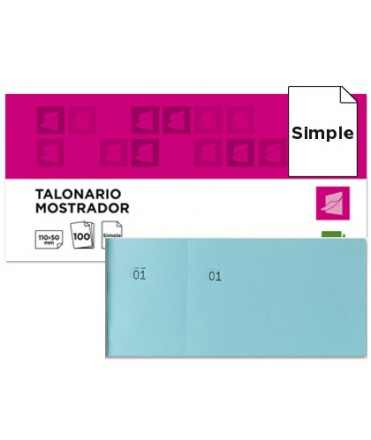 Talonario liderpapel mostrador 50x110 mm tl08 celeste con matriz