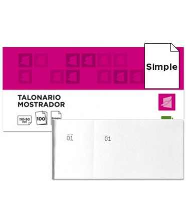 Talonario liderpapel mostrador 50x110 mm tl09 blanco con matriz