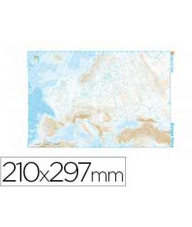 Mapa mudo b/n din a4 europa fisico