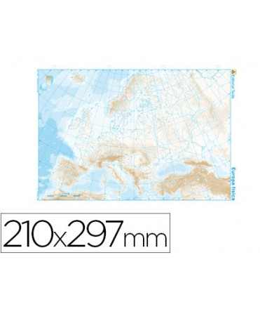 Mapa mudo b/n din a4 europa fisico