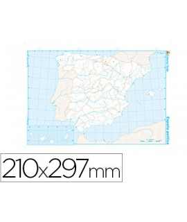 Mapa mudo b/n din a4 españa politico