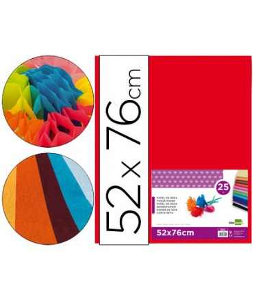 Red liderpapel tissue paper 52x76 cm 18 gr pack of 25 sheets