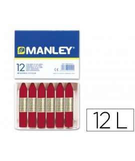 Lapices cera manley unicolor carmin n.10 caja de 12 unidades