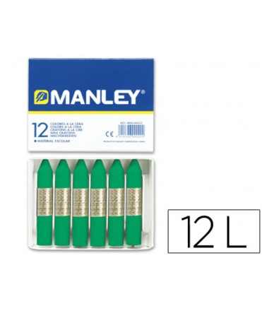 Lapices cera manley unicolor verde natural n.21 caja de 12 unidades