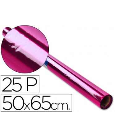 Papel celofan rollo trepado rosa 25 hojas de 50x65 cm