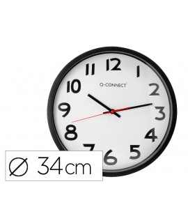 q-connect Plastic Office Wall Clock Round 34 cm Black Frame