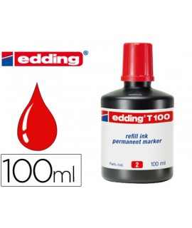 Tinta rotulador edding t-100 rojo bote 100 ml