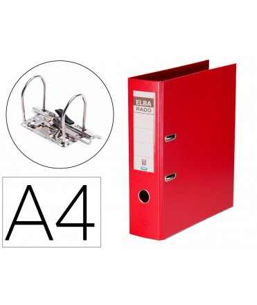 Lever file cabinet elba lined cardboard din a4 red spine 80 mm rado plast