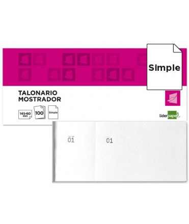 Talonario liderpapel mostrador 60x145 mm tl02 blanco con matriz