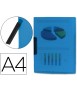 Carpeta liderpapel dossier pinza lateral 35482 polipropileno din a4 azul 30 hojas pinza giratoria