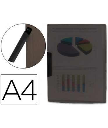Carpeta liderpapel dossier pinza lateral 35485 polipropileno din a4 negra 30 hojas pinza giratoria