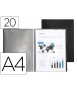 Carpeta liderpapel escaparate 37915 20 fundas polipropileno din a4 negro opaco
