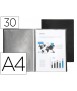 Carpeta liderpapel escaparate 37925 30 fundas polipropileno din a4 negro opaco