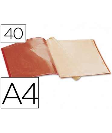 Carpeta liderpapel escaparate 37930 40 fundas polipropileno din a4 roja