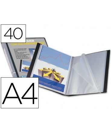 Carpeta liderpapel personaliza 37735 40 fundas canguro polipropileno din a4 negra portada y lomo personalizable