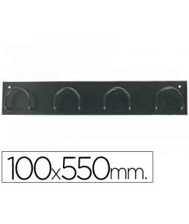 Metal coat rack 611 wall 4 hangers black color 55x10x5 cm