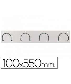 Metal coat rack 611 wall 4 hangers white color 55x10x5 cm