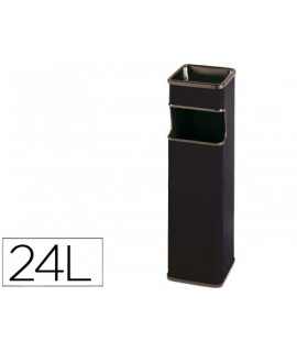 Square trash can ashtray 403 metallic black 65x18x18 cm