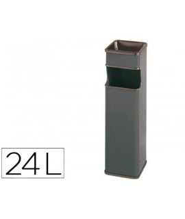 Square trash can ashtray 403 metallic gray 65x18x18 cm