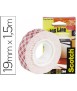 Soporte adhesivo cinta scotch doble cara ultra resistente 1,5 mt x 19 mm