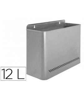 Papelera metalica de pared gris 285x125x325 mm