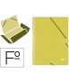 Carpeta liderpapel gomas tres solapas carton simil prespan folio color amarillo