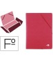 Carpeta liderpapel gomas tres solapas carton simil prespan folio color rojo