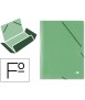 Carpeta liderpapel gomas folio 3 solapas carton simil prespan verde