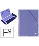 Carpeta liderpapel gomas folio 3 solapas carton simil prespan azul