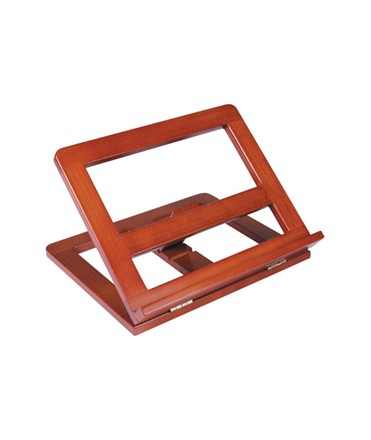 Atril sujetalibros q-connect madera color cognac 330x270x65 mm