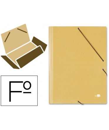 Carpeta liderpapel gomas tres solapas carton prespan folio color amarillo