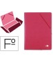 Carpeta liderpapel gomas tres solapas carton prespan folio color rojo