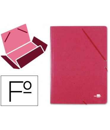 Carpeta liderpapel gomas tres solapas carton prespan folio color rojo