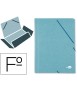 Carpeta liderpapel gomas folio 3 solapas carton prespan verde