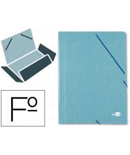 Carpeta liderpapel gomas folio 3 solapas carton prespan verde