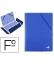 Carpeta liderpapel gomas folio 3 solapas carton prespan azul