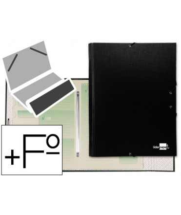 Carpeta clasificadora liderpapel 12 departamentos folio prolongado carton forrado negra