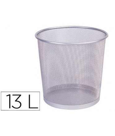Papelera metalica q-connect rejilla plata 265x285 mm