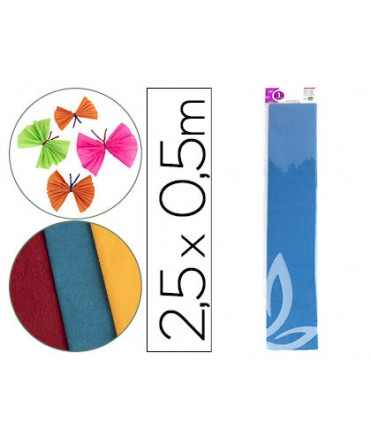 Papel crespon liderpapel 50 cm x 2.5m 34g/m2 azul
